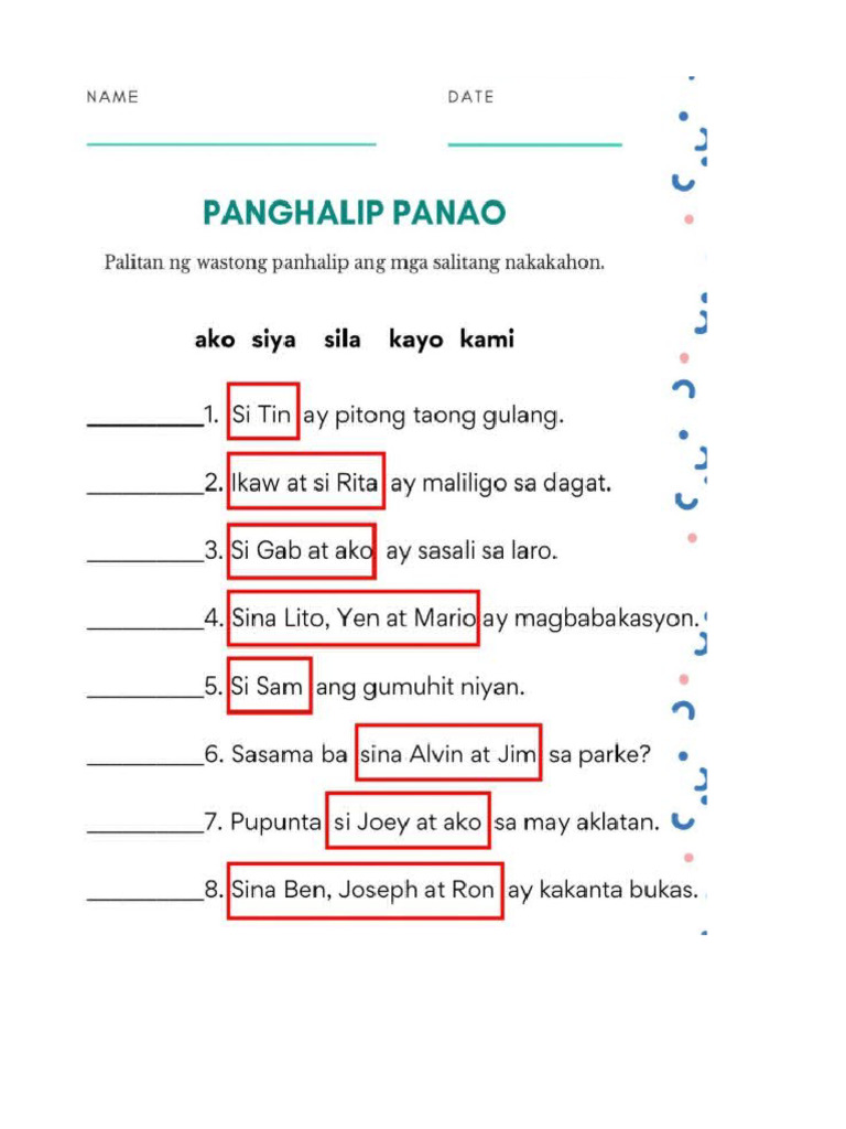 Kailanan at Panauhan NG Panghalip Na Panao | PDF