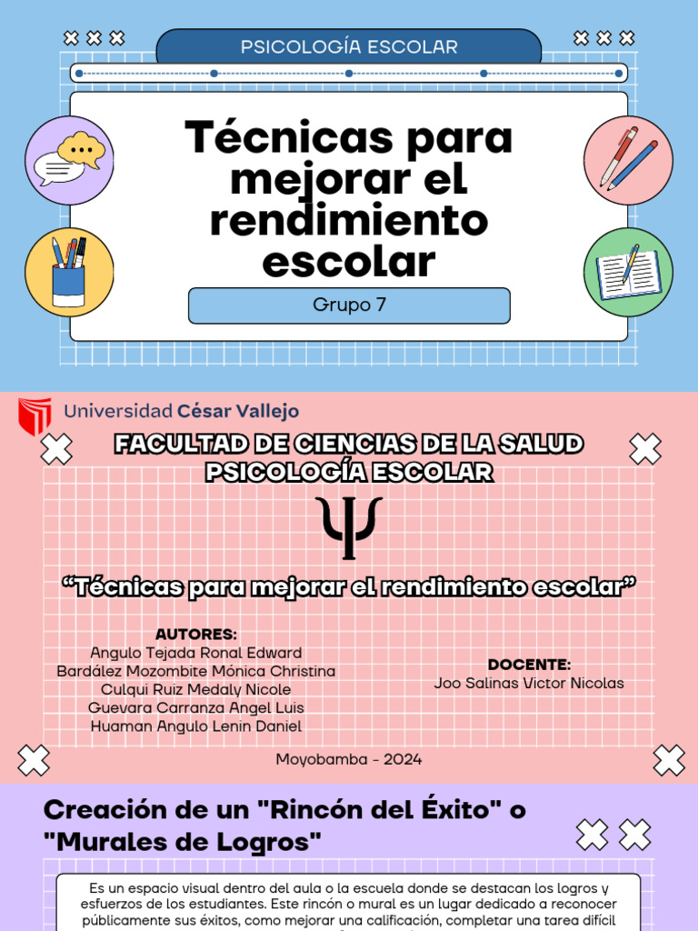 Técnicas para Mejorar Rendimiento Escolar | PDF | Aprendizaje | Sicología