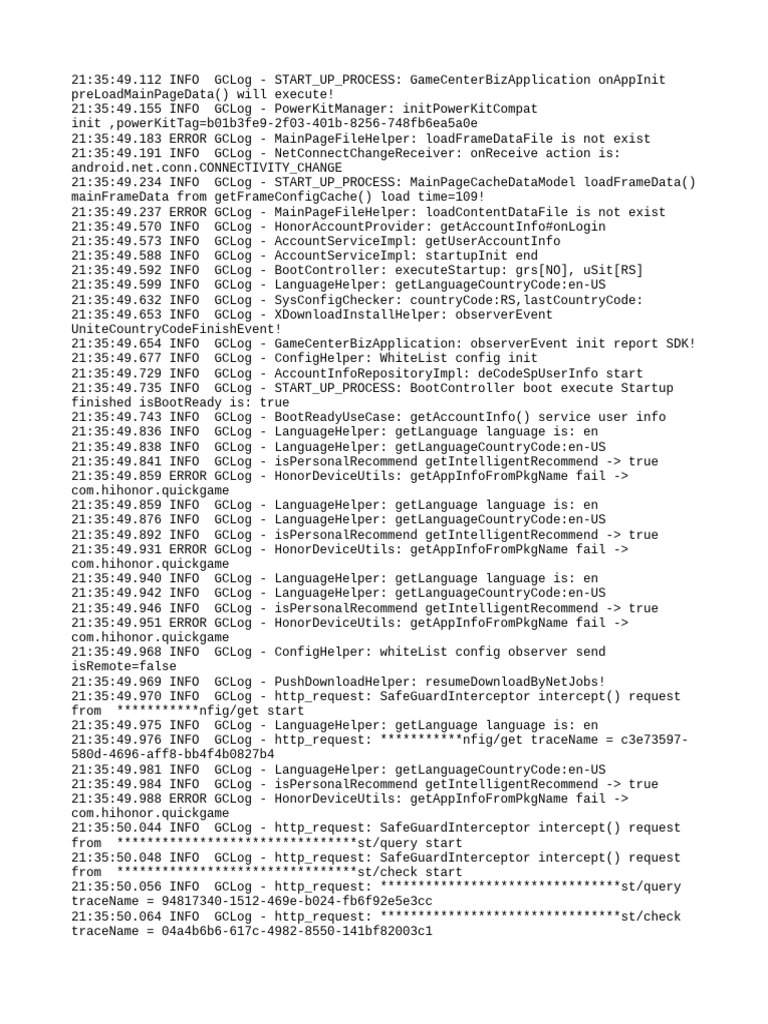 GameCenterBizApplication Startup Log | PDF | Digital Technology | Wide ...
