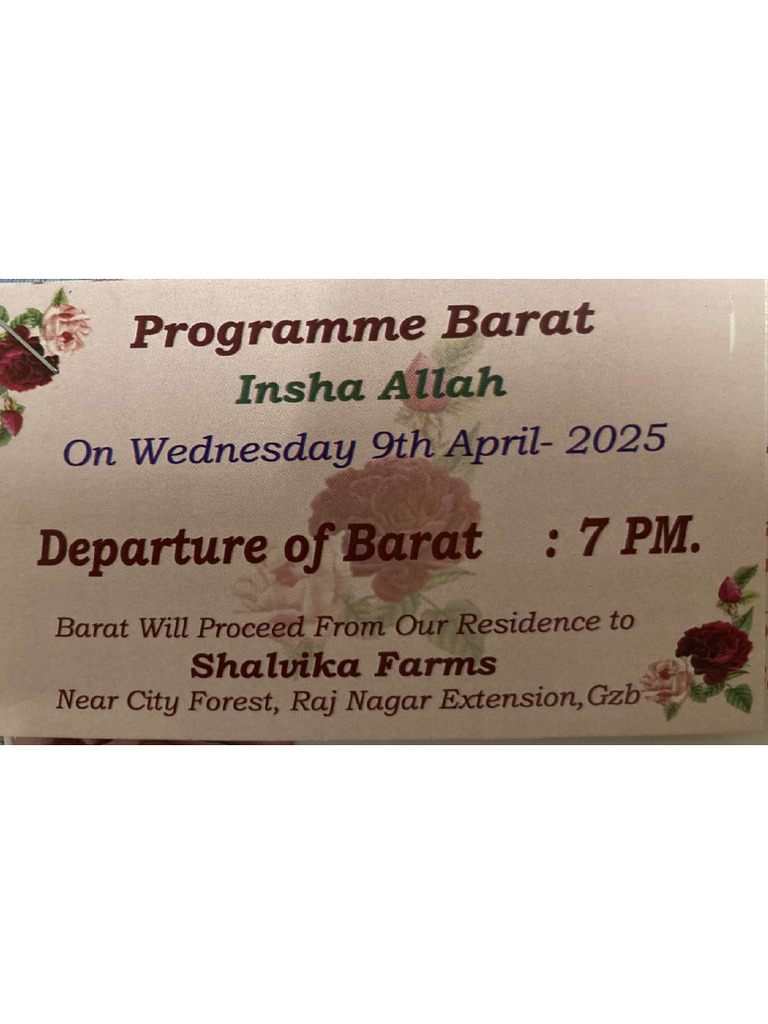 Rizwan Weds Zainab Bharat Card | PDF