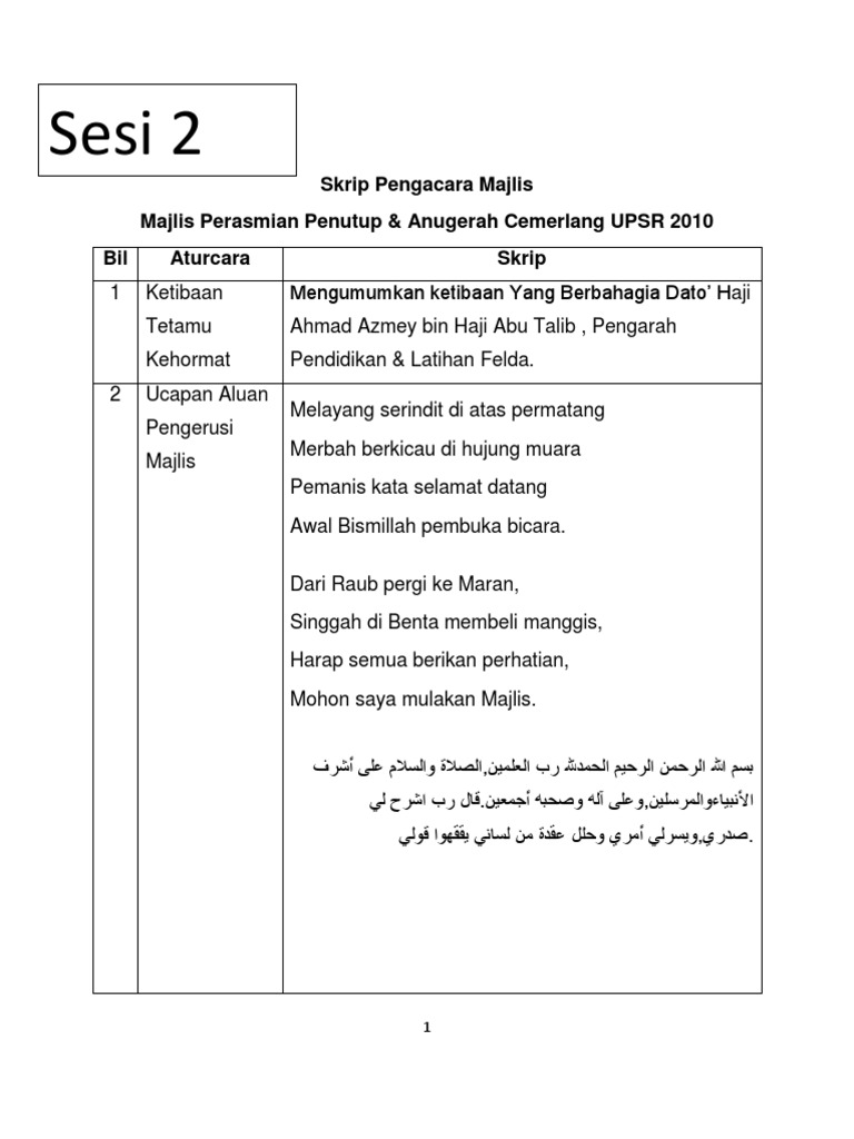 Teks Pengacara Mesyuarat Agung Pibg - paklut