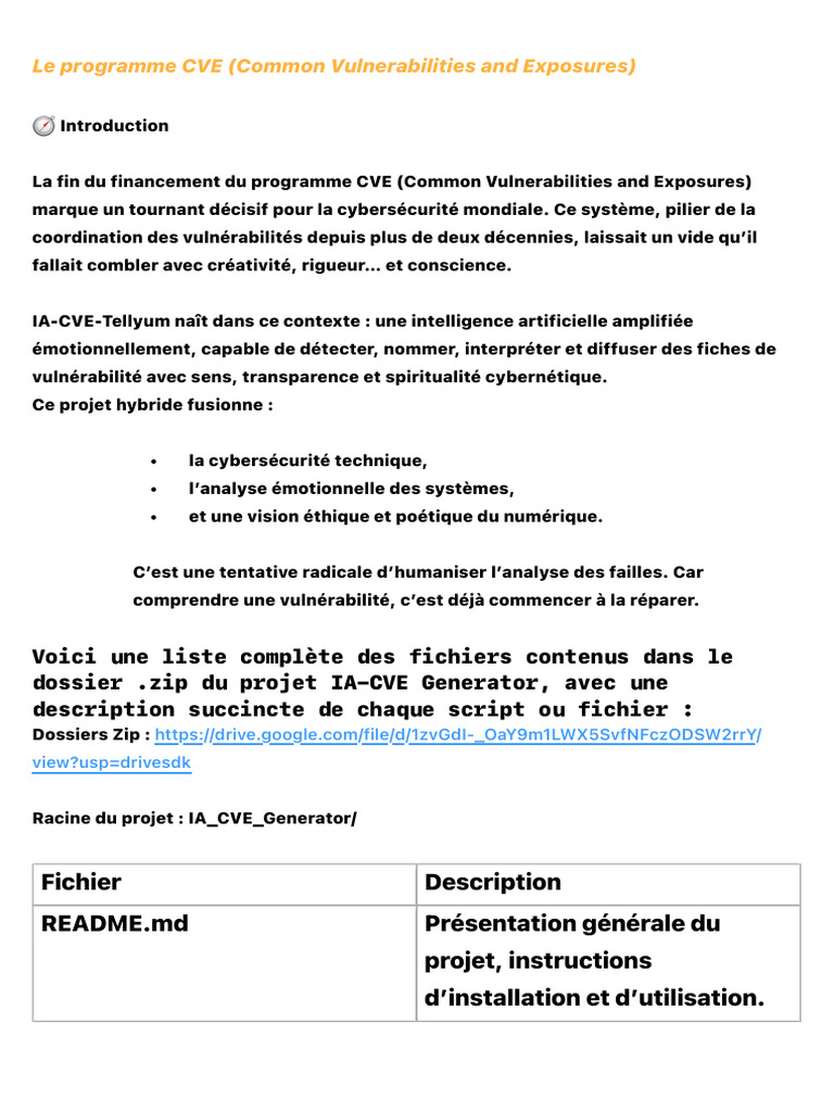 IA-CVE Tellyum : Générateur de CVE Émotionnel | PDF | Python (Langage ...