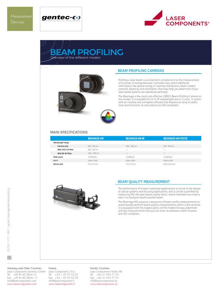 Beamage Laser Beam Profiling | PDF | Optical Filter | Pixel