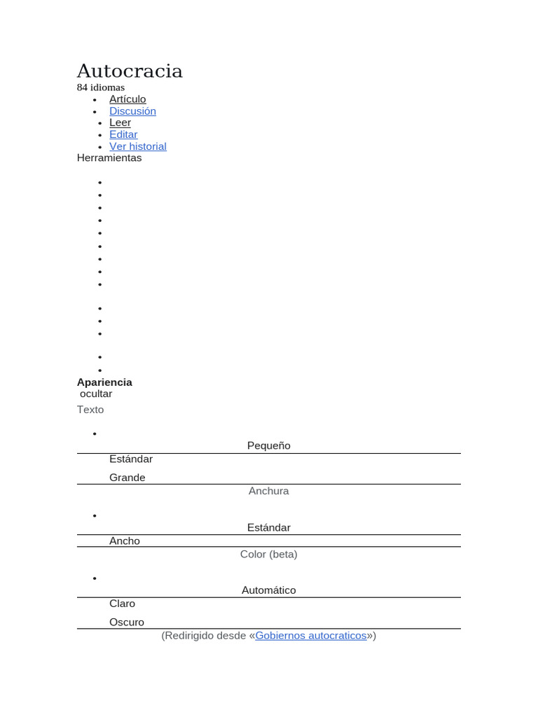 Definición y características de la autocracia | PDF | Formas de ...