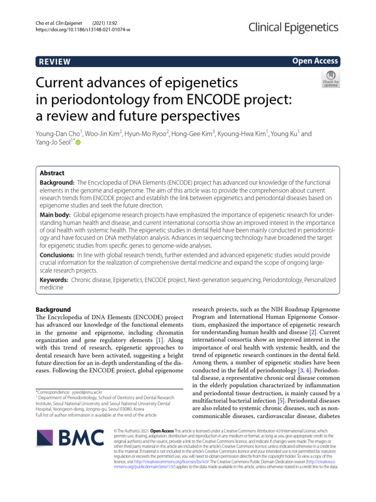 Current advances of epigenetics | PDF | Epigenetics | Periodontology
