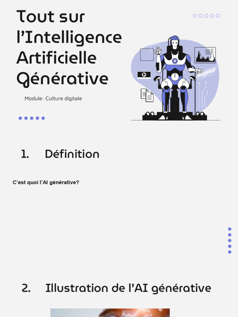 Comprendre l'Intelligence Artificielle Générative | PDF | Intelligence ...