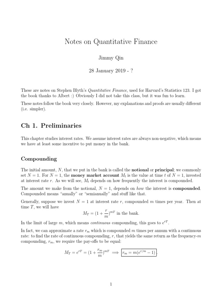 Quant Finance | PDF | Derivative (Finance) | Bonds (Finance)