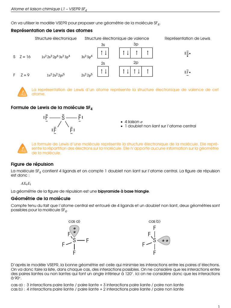 Géométrie de SF4 selon VSEPR | PDF | Physique atomique | Atomique, image size:768x1024