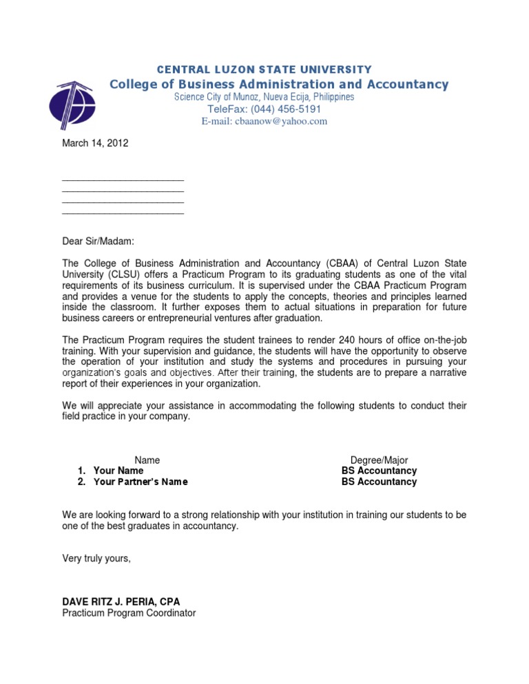 Recommendation letter from internship supervisor example pdf image