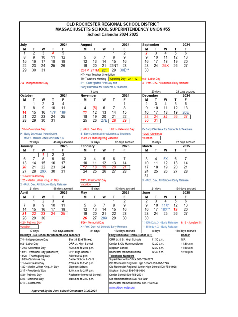 2024-2025 School Calendar Overview | PDF | Entertainment Events ...