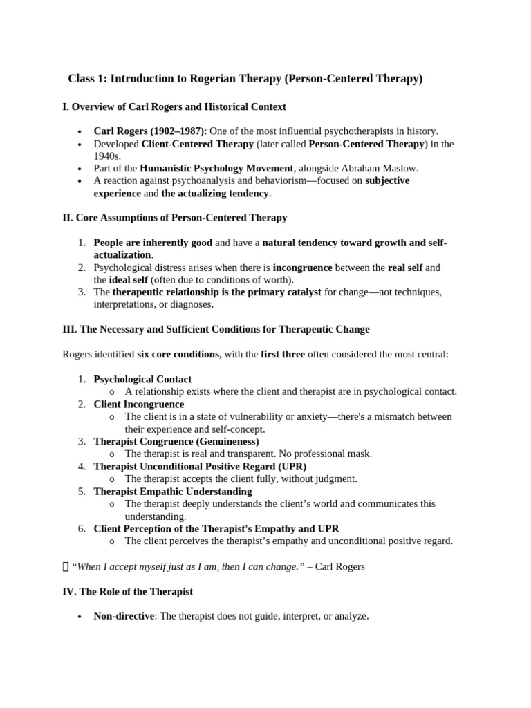 Introduction to Rogerian Therapy Basics | PDF | Psychotherapy | Empathy