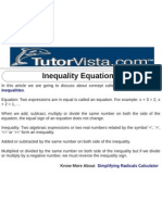 Inequality Equations: Inequalities