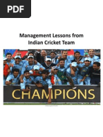 Management Lessons From Indian Cricket Team: Video/ppt/articles