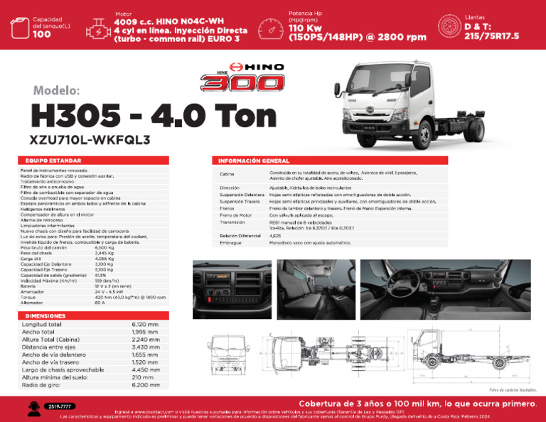 Ficha Técnica - Ficha Técnica H305 - 4.0 Toneladas | PDF