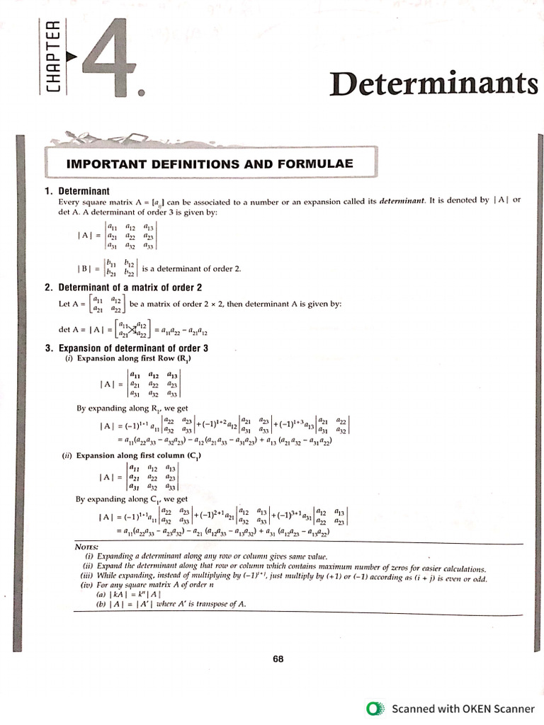 XII Maths SHVD PYQs - Chapter 4 - Determinants | PDF