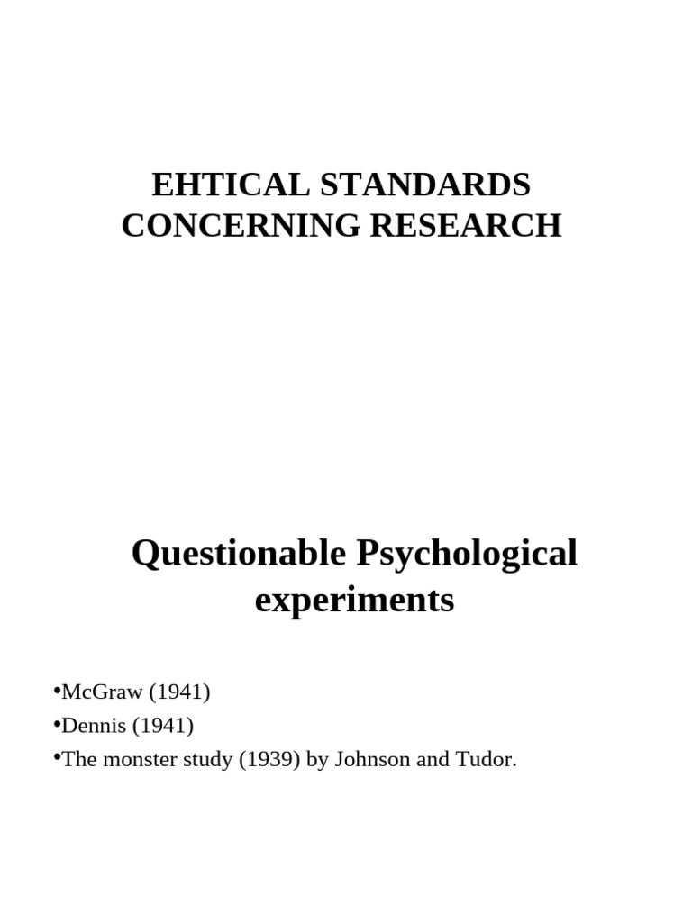 Ethical Standards Related To Research | PDF | Informed Consent | Risk