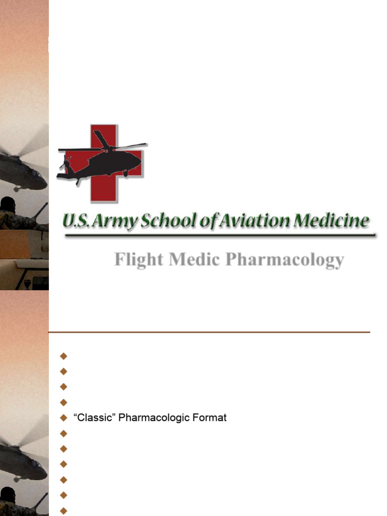 Flight Medic Drug Pharmacology Guide | PDF | Substance Dependence ...
