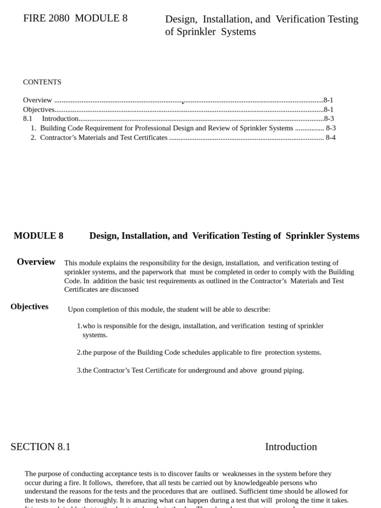 Sprinkler System Design and Testing Guide | PDF | Fire Sprinkler System ...