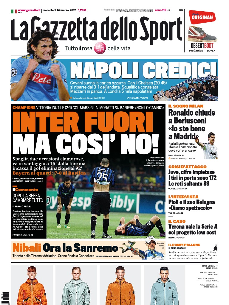 Gazzetta Dello Sport - 14/03/2012 | PDF, image size:768x1024