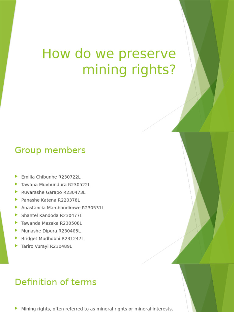 Preserving Mining Rights: Key Strategies | PDF | Mineral Rights | Mining