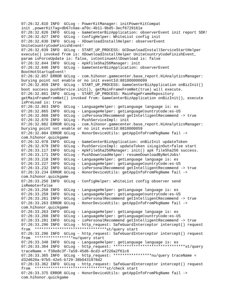 GameCenter Initialization Log Analysis | PDF | Information Technology ...