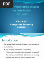 Clinical Information System Security Policy