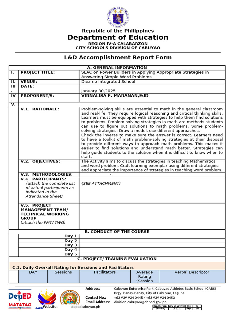 SLAC Report: Strategies for Math Problems | PDF | Mathematics ...