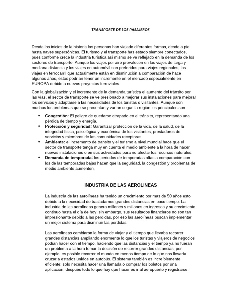 Evolución del Transporte de Pasajeros | PDF | Amtrak | Transporte