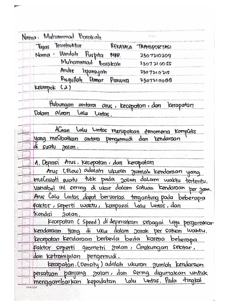Muhammad Barakah 4B1 Rek - Lantas TT | PDF