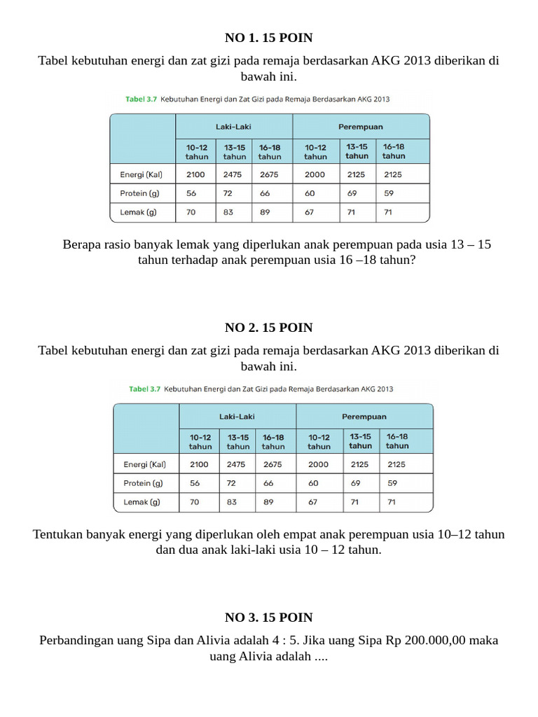 Latihan soal rasio | PDF