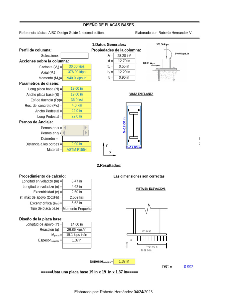 Diseño de Placas Bases Estructurales | PDF