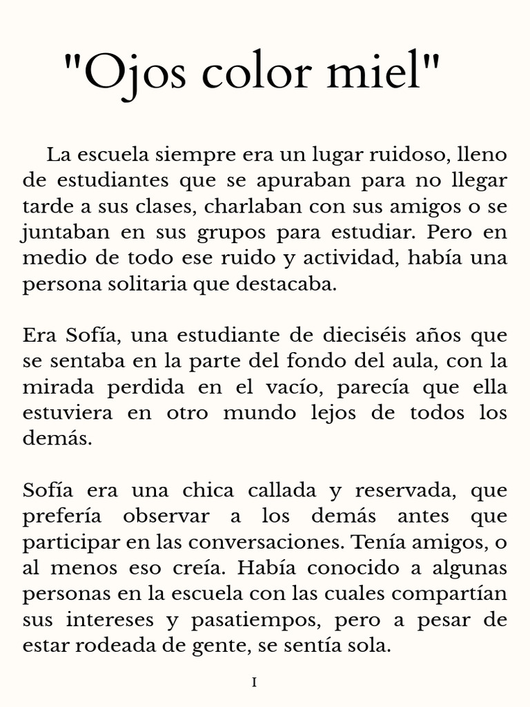Ojos color miel y soledad compartida | PDF | Soledad