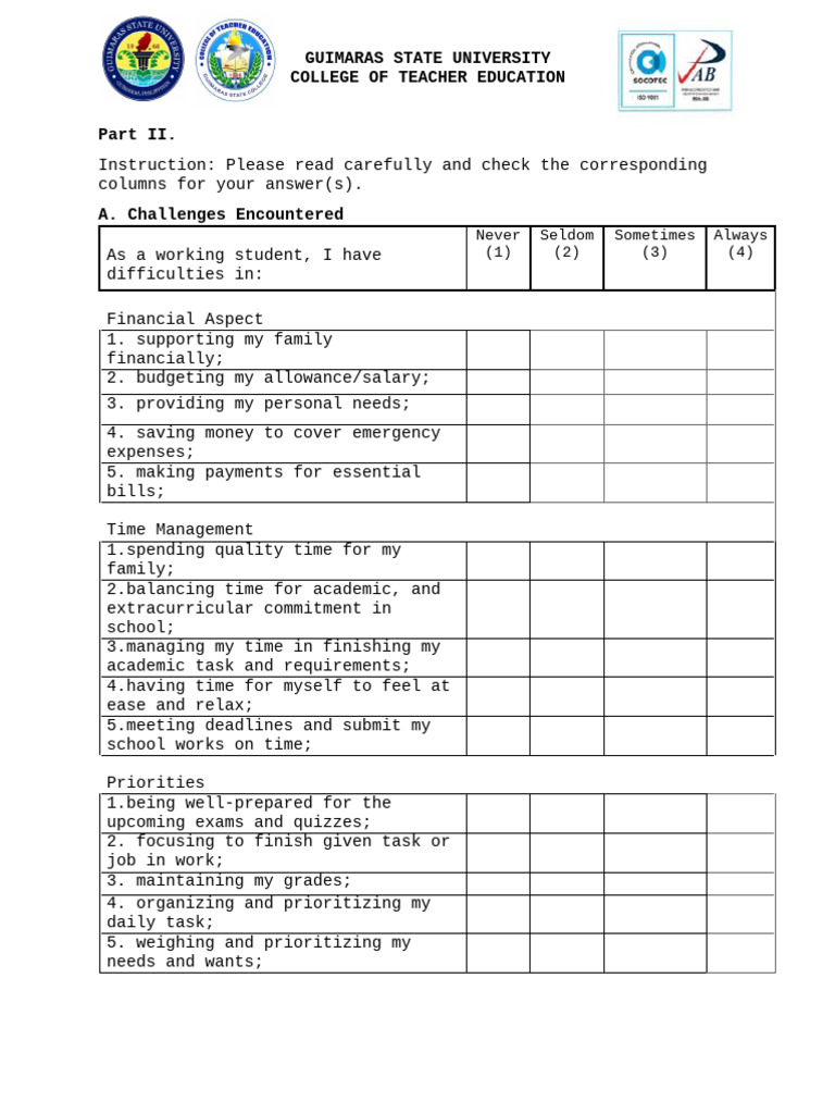 Classified Questionnaire | PDF
