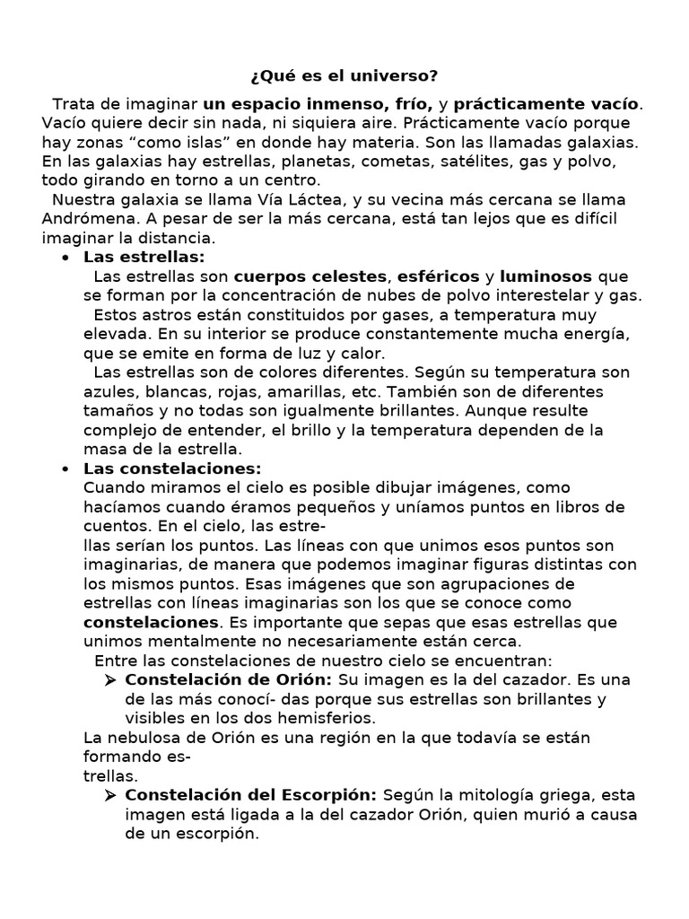 Explorando el Universo y el Sistema Solar | PDF | Estrellas | Sistema solar
