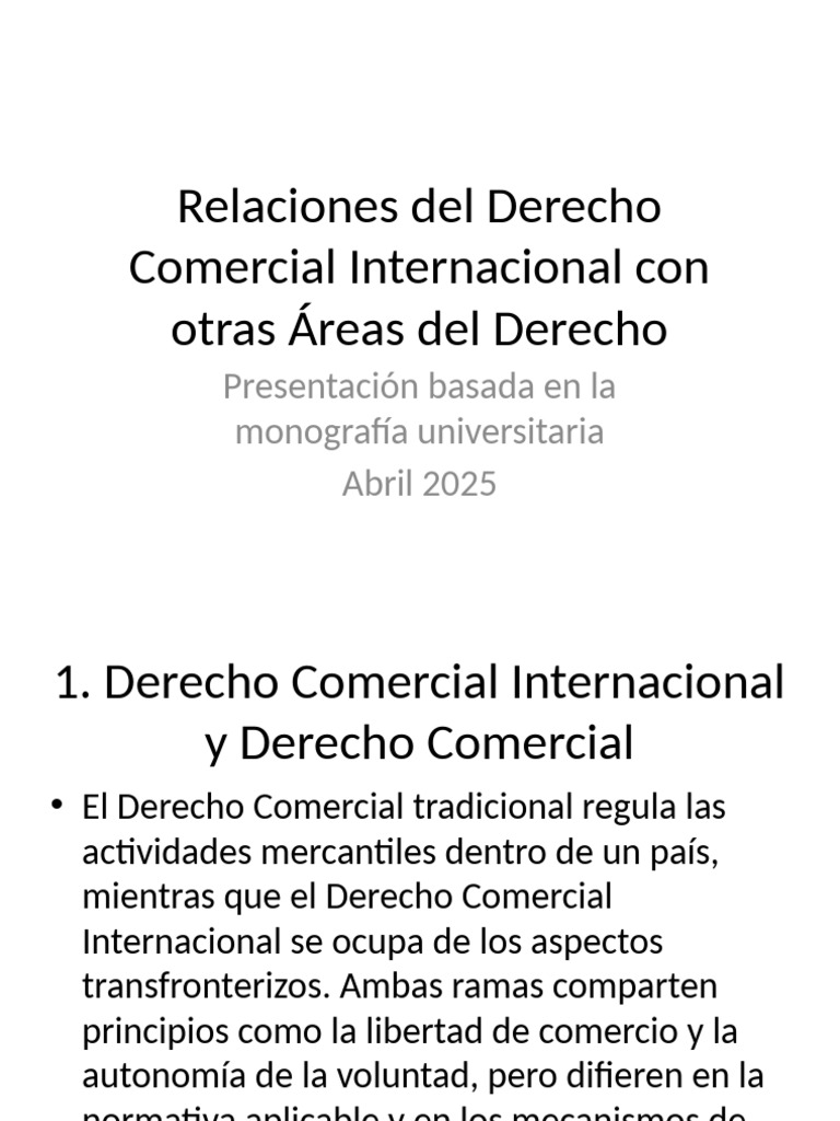 Interacciones del Derecho Comercial Internacional | PDF | Globalización ...