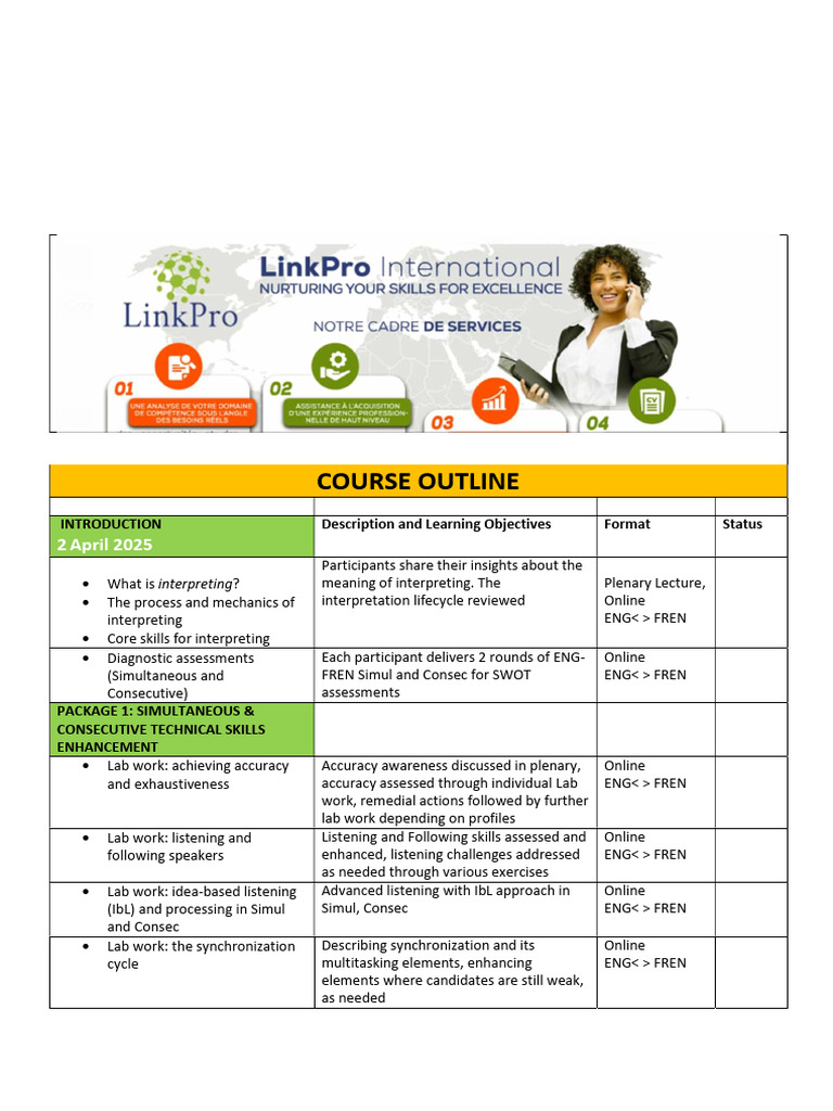 Interpreting Skills Training Course Outline | PDF