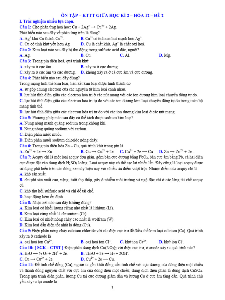 Ôn Gk2 - Chinh Khoa - 2 - 1 | PDF