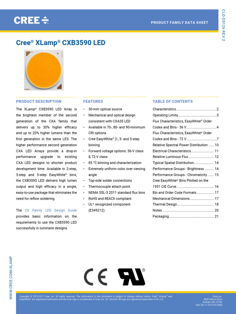 CXB2530-0000-00PN0U0A30G Cree LED | Optoelettronica