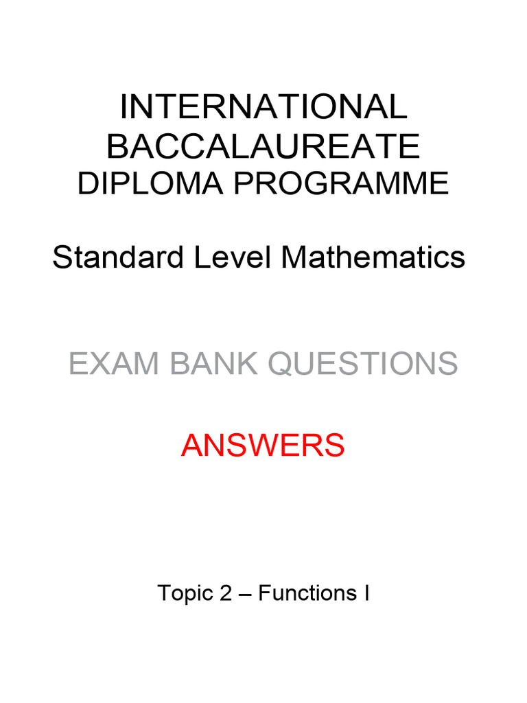 IB Math SL Functions Exam Answers | PDF | Slope | Mathematics