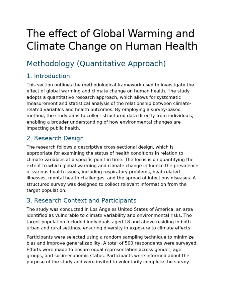 The Effect of Global Warming and Climate Change On Human Hea1 | PDF ...