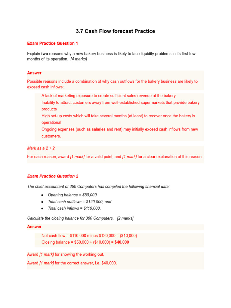 MS of 3.7 Cash Flow Practice | PDF | Cash Flow Statement | Revenue