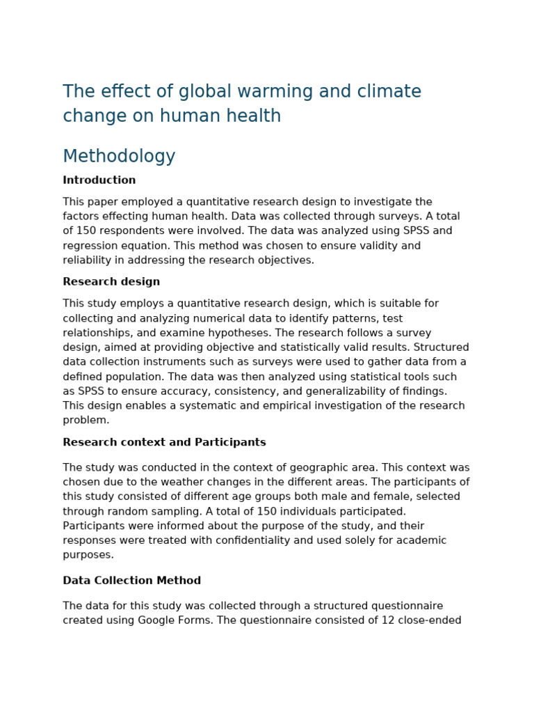 Impact of Climate Change on Health | PDF | Survey Methodology | Statistics