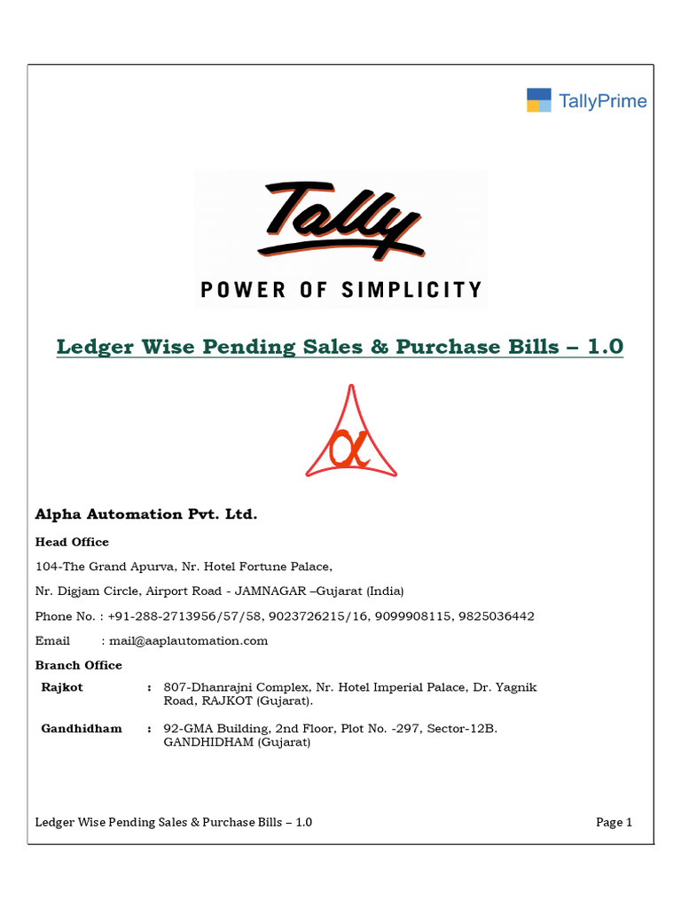 1641018728ledger Wise Pending Sales and Purchase Bills | PDF ...