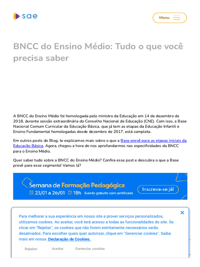 BNCC do Ensino Médio: Guia Completo | PDF | Pedagogia | Pré-escola