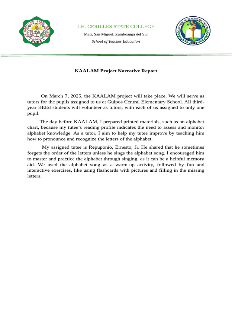 Kaalam Project Tutoring Report Pdf