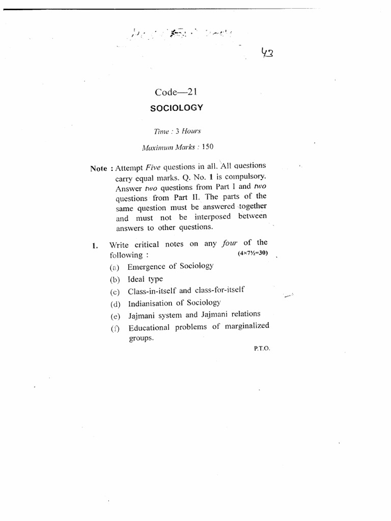 Sociology Exam Questions and Topics | PDF | Science | Liberal Arts ...