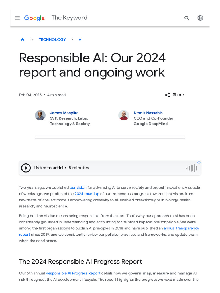 2024 Responsible AI Progress Report | PDF | Artificial Intelligence ...