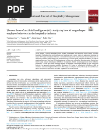 2024-The two faces of Artificial Intelligence (AI)_ Analyzing how AI usage shapes employee behaviors in the hospitality industry