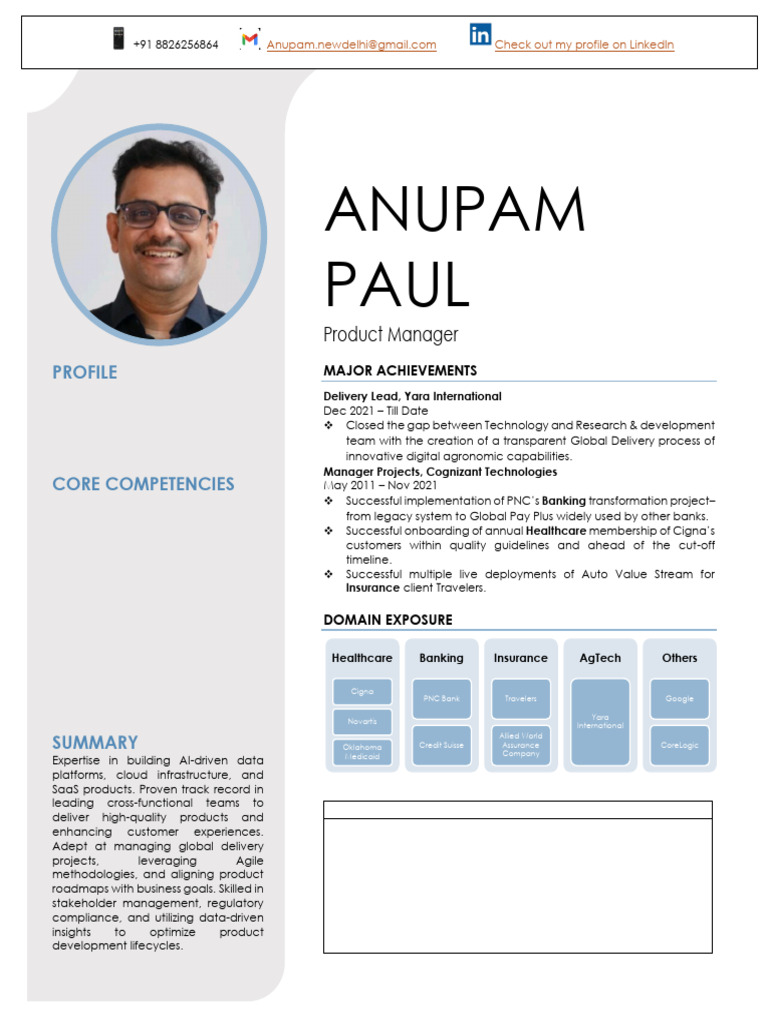 Anupam Paul's Product Management Profile | PDF | Agile Software ...