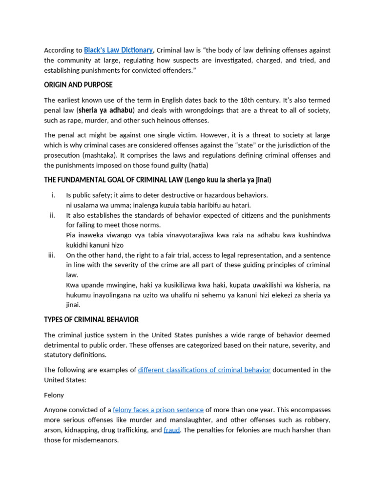 Overview of Criminal Law Principles | PDF | Crimes | Crime & Violence